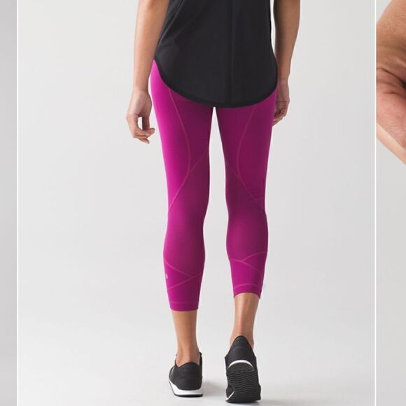 Lululemon Pace Rival Crop in Deep Fuschia - Picture 6 of 16